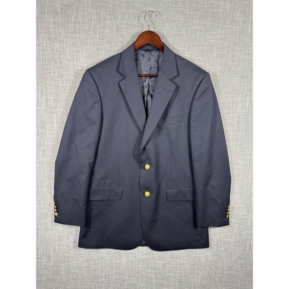 Brooks Brothers 346 Blazer 44 Navy Wool Gold Buttons Sport‎ Coat Jacket Mens 40 - Picture 1 of 12